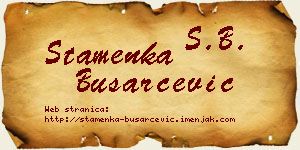 Stamenka Busarčević vizit kartica